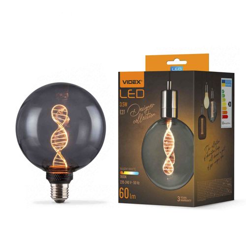 Лампа LED Videx філаментна VL-DNA-G125-S 3.5W 1800К Е27 Smoky