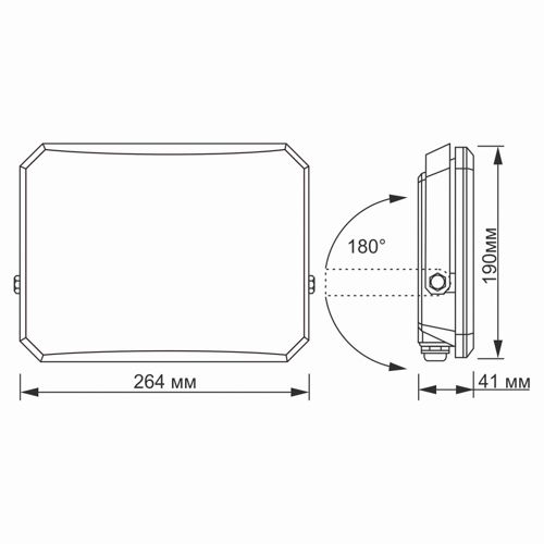 LED прожектор Videx F3 100W 5000К 220V чорний
