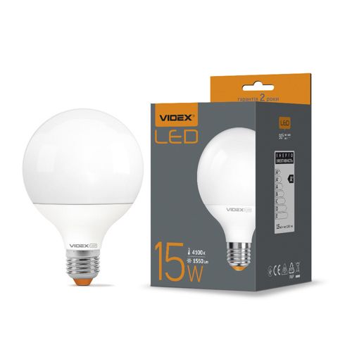 Лампа LED Videx G95e 15W 4100К Е27