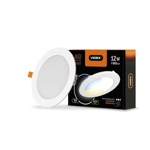 LED світильник з регулюванням колірності, вбудований круглий Videx 12W 3000-6200К С3