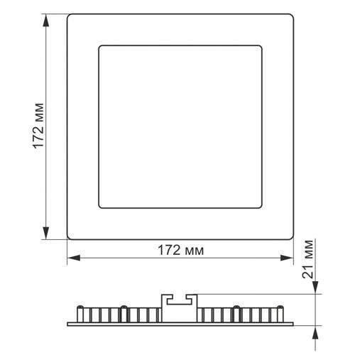 LED світильник з регулюванням яскравості вбудований квадрат Videx 12W 5000К D3