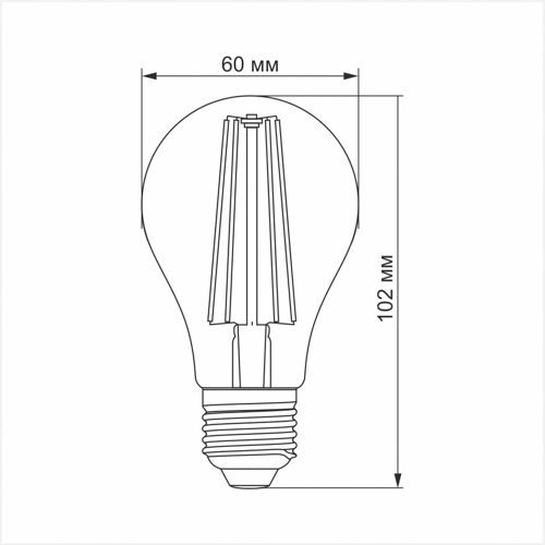 Лампа LED Videx філаментна A60FMD 7W 4100К Е27 дімерна