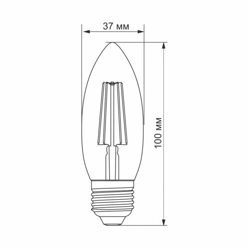 Лампа LED Videx філаментна C37F 4W 4100К Е27