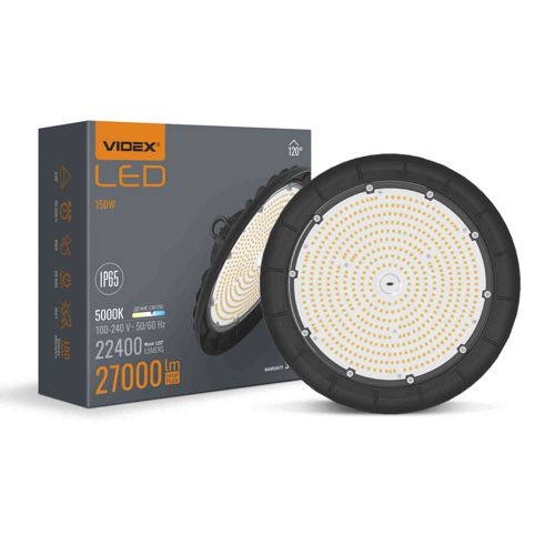 LED світильник висотний HighBay Videx 150W 5000К 27000lm чорний