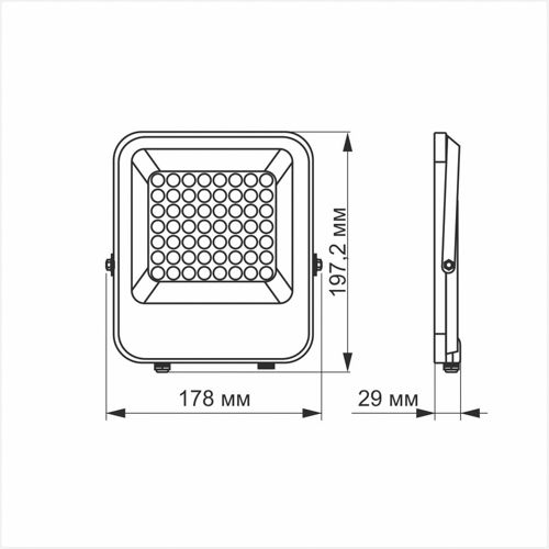 LED прожектор Videx PREMIUM F2 30W 5000К день-ніч