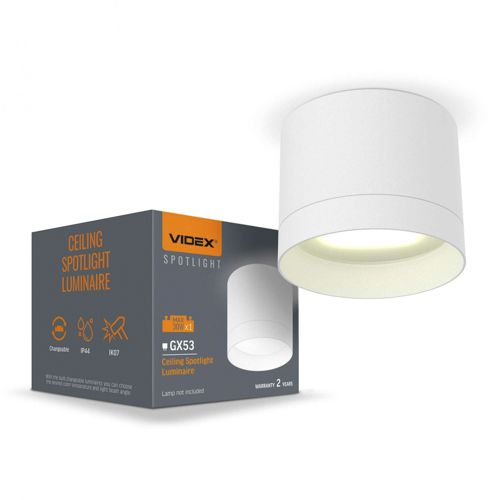 LED світильник під лампу Videx GX53 накладний білий IP44