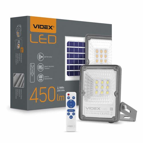 LED прожектор Videx автономний 600lm 5000К сенсорний