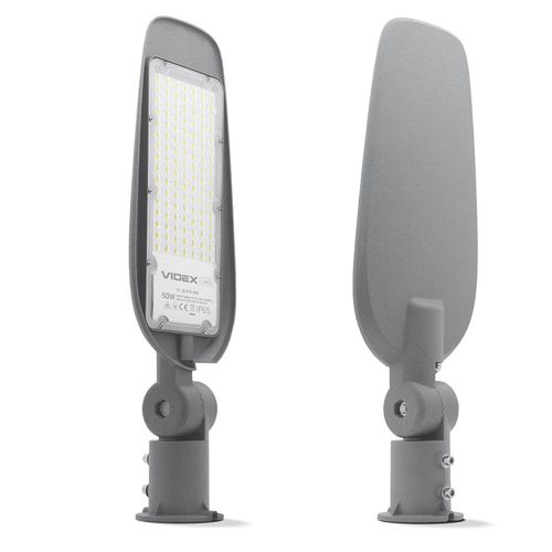 Ліхтар LED вуличний Videx поворотний 50W 5000К cірий