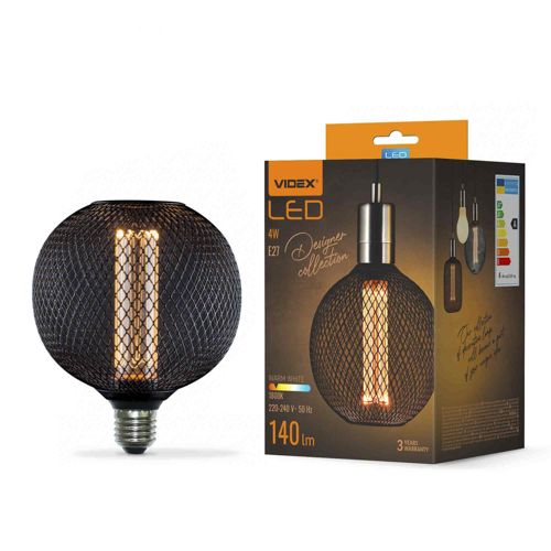 Лампа LED Videx філаментна VL-DBMC125150 4W 1800К Е27 Black Chainmail style