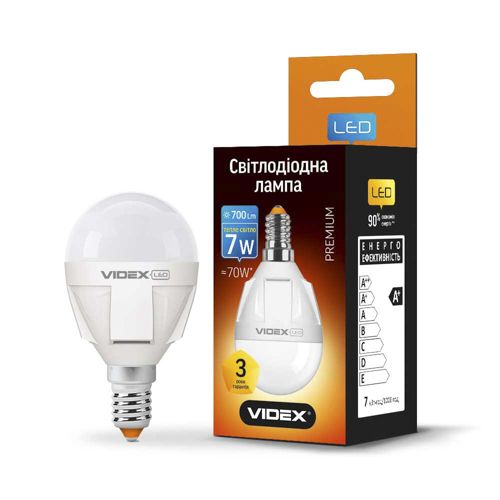 Лампа LED Videx PREMIUM G45 7W 3000К E14