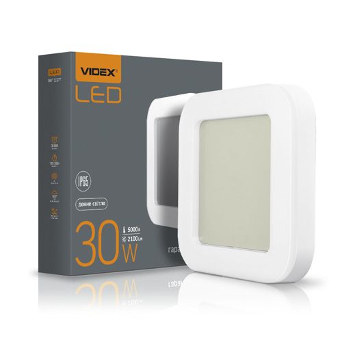 LED світильник Videx ART квадратний 30W 5000К IP65