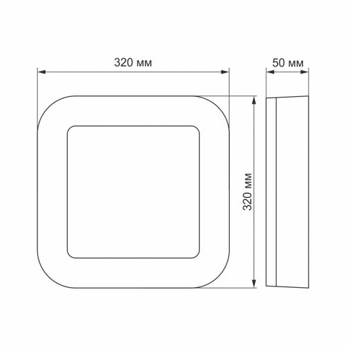 LED світильник Videx ART квадратний 30W 5000К IP65