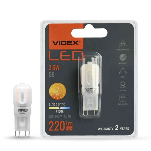 Лампа LED Videx G9e 2.5W G9 4100К G9