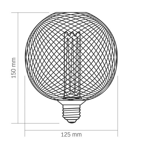 Лампа LED Videx філаментна VL-DBMC125150 4W 1800К Е27 Black Chainmail style