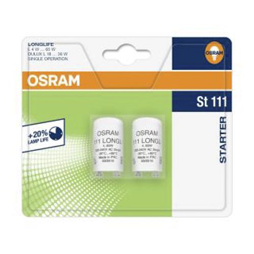 Стартер для люмінесцентних ламп OSRAM для одиночної схеми ST111 LONGLIFE 4-65W