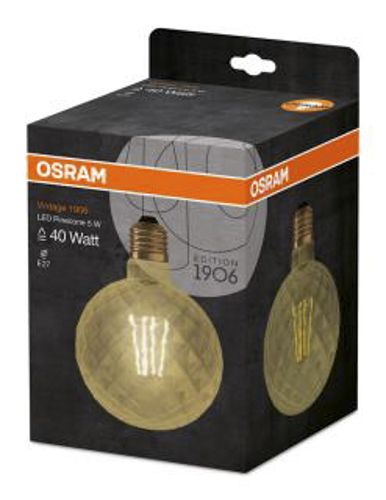 Лампа LED OSRAM філаментна VINTAGE 1906 шишка 45W 825 E27