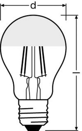 Лампа LED OSRAM CLASSIC A Mirror 50 CL 7 W 2700K E27 DIM