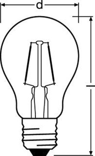 Лампа LED OSRAM філаментна VINTAGE 1906 A22 25W 824 E27