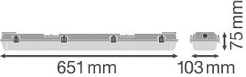 Світильник під LED лампу G13 DAMP PROOF 600 2XLAMP HOUSING IP65