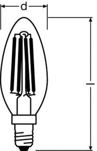 Лампа LED OSRAM філаментна диміруєма SST CLAS B 60 5.5W 2700K E14