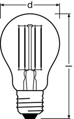 Лампа LED OSRAM філаментна диміруєма груша CLAS A75D 78W 4000K E27