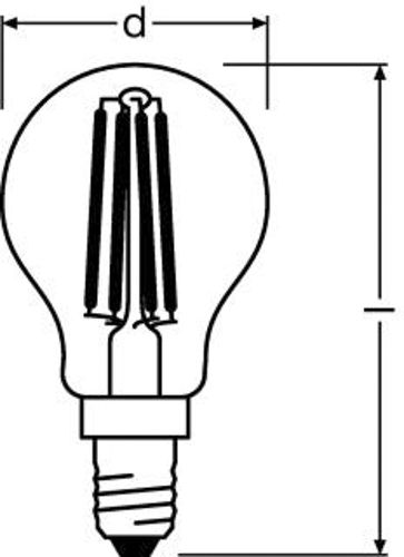 Лампа LED OSRAM філаментна кулька Retrofit CLASSICP 4W 4000K E14