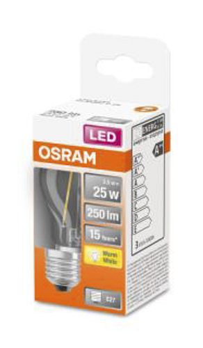 Лампа LED OSRAM філаментна свічка CLAS P25 2.5W 2700K E27