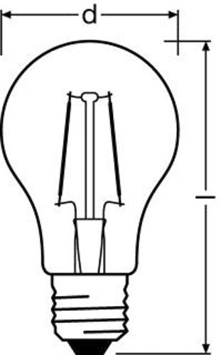 Лампа LED OSRAM філаментна диміруєма кулька CLAS P40 5W 2700K E27