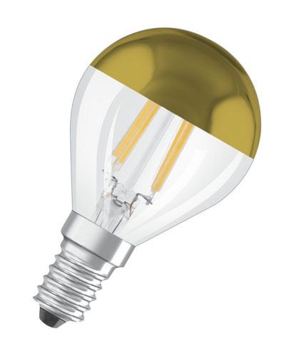Лампа LED OSRAM філаментна зеркальна S CLP34 MIR G 4W 2700K FIL E14 золото
