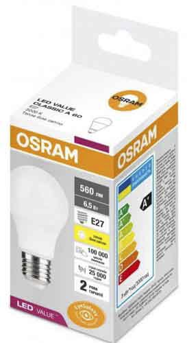 Лампа LED OSRAM груша Value CLAS A60 65W 3000K E27