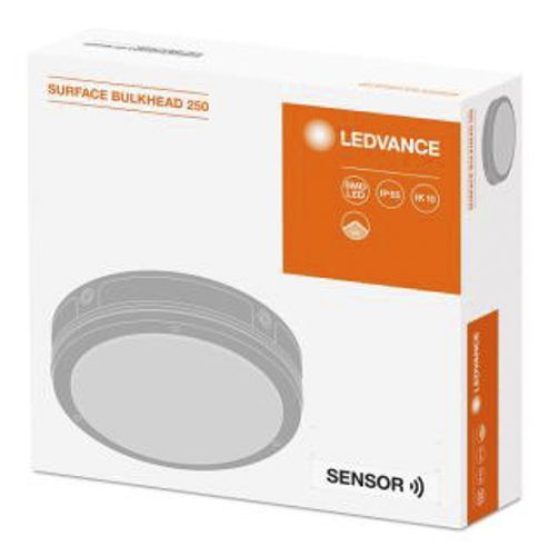 LED світильник LEDVANCE SURFACE BULKHEAD 250 SENSOR 10W 4000K Білий IP65