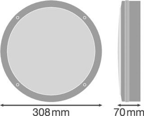 LED світильник LEDVANCE SURFACE BULKHEAD 300 ON/OFF 15W 3000K BK IP65