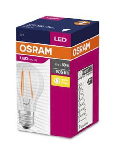 Лампа LED OSRAM філаментна груша CLAS A60 7W 2700K FIL E27 (4058075816500K8)