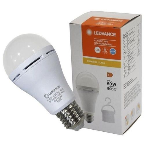 Лампа LED OSRAM груша з акумулятором 8W 6500K 230V E27