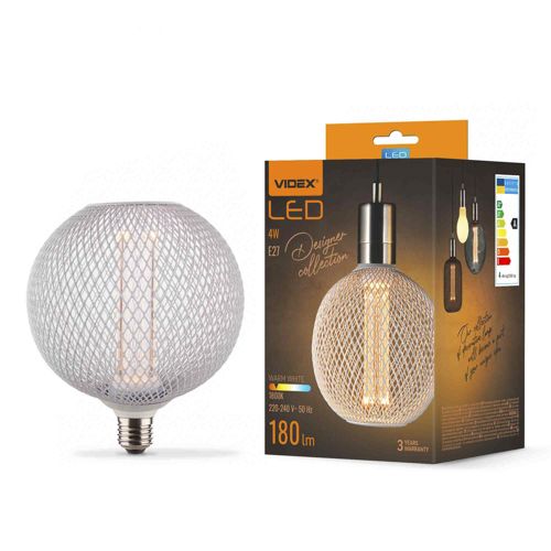 Лампа LED Videx філаментна VL-DWMC125150 4W 1800К Е27 White Chainmail style