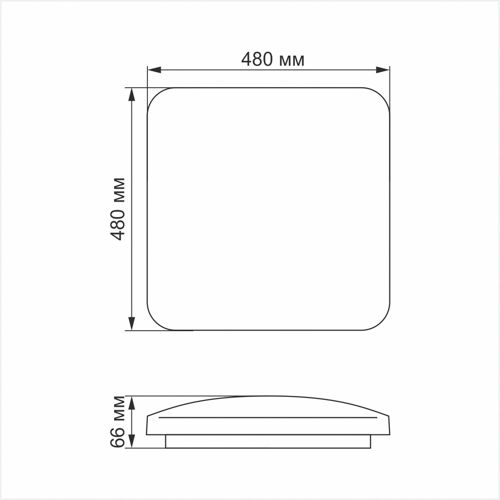 LED світильник настінно-стельовий квадрат Videx 48W 4100К матовий