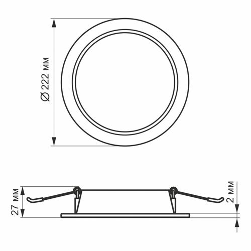 LED світильник Videx Back вбудований круглий 20W 5000К