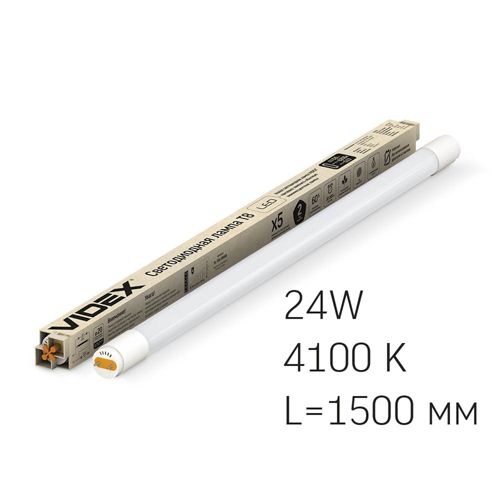 Лампа LED Videx T8 24W 1.5M 4100К G13 матова