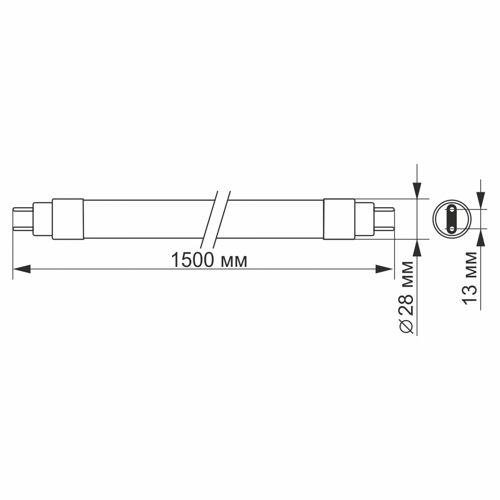 Лампа LED Videx T8 24W 1.5M 4100К G13 матова
