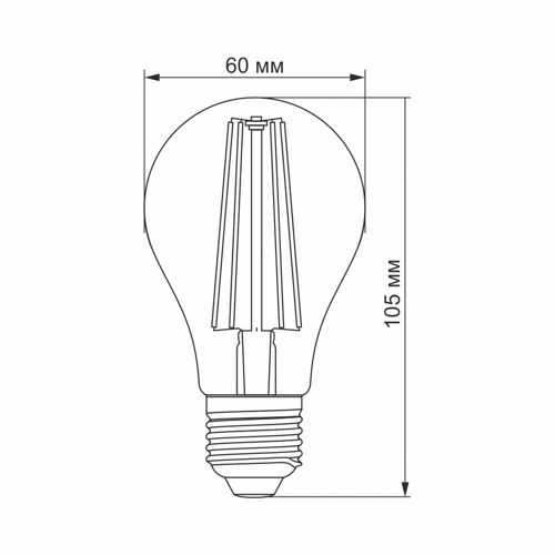 Лампа LED Videx Filament A60FF 08W 1200К Е27