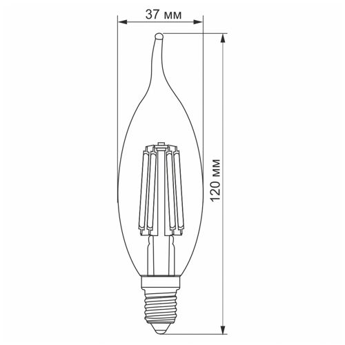 Лампа LED Videx філаментна C37FtA 6W 2200К E14 бронза