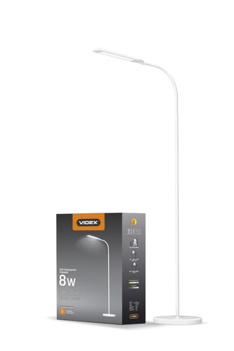LED світильник Videx торшер підлоговий 8W 3000-5500К білий