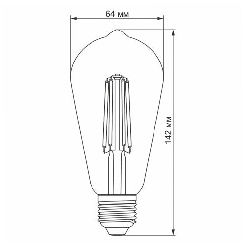 Лампа LED Videx філаментна ST64FD 6W 4100К Е27 дімерна
