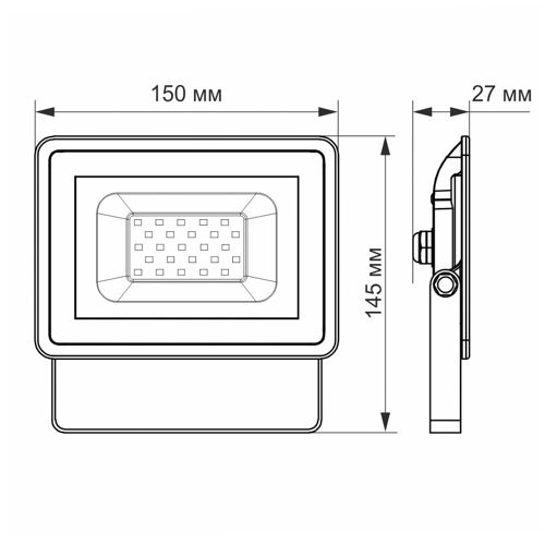LED прожектор Videx Fe 20W 5000К