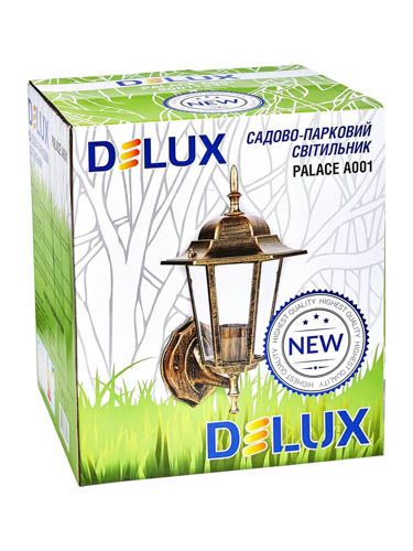 Світильник садовий DELUX PALACE A001 60W Е27 IP44 чорно-золотий