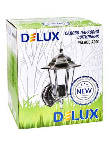 Світильник садовий DELUX PALACE A001 60W Е27 IP44 чорно-срібний