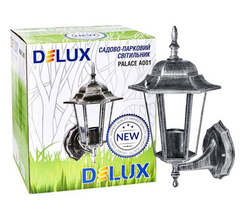 Світильник садовий DELUX PALACE A001 60W Е27 IP44 чорно-срібний