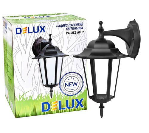 Світильник садовий DELUX PALACE A002 60W Е27 IP44 чорний