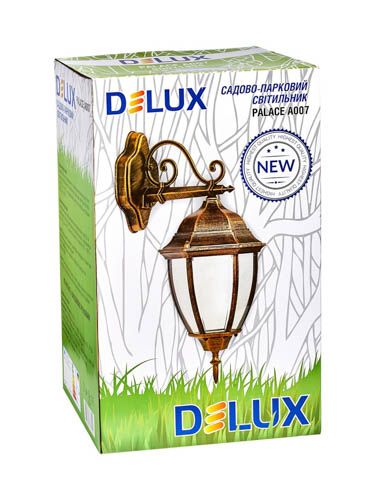 Світильник садовий DELUX PALACE A007 60W Е27 IP44 чорно-золотий