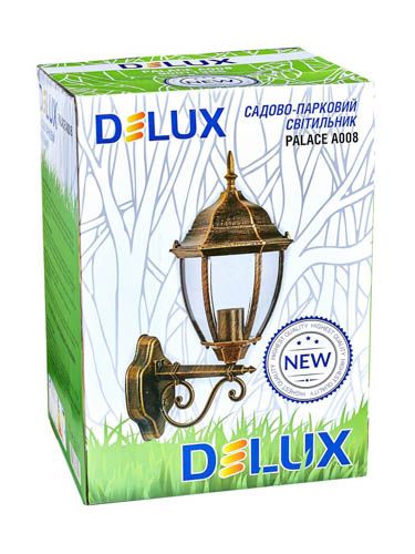 Світильник садовий DELUX PALACE A008 60W Е27 IP44 чорно-золотий